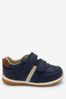 Navy Standard Fit (F) Touch Fastening Leather First Walker Baby Shoes