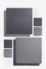 Set of 4 Charcoal/Grey Reversible Faux Leather Placemats and Coasters Set