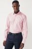 Light Pink Regular Fit Single Cuff Four Way Stretch Shirt, Regular Fit