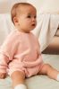 Pink Cosy Baby Sweater and Bloomer Shorts  2 Piece Set