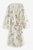 Laura Ashley White Gosford Print Textured Dressing Gown