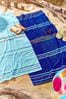 Catherine Lansfield Set of 2 Blue Rainbow Jaquard Beach Towels