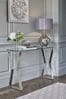 Chrome Claro Metal and Glass Console Table