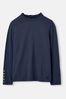 Joules Amy Navy Blue Long Sleeve High Neck Jersey Top