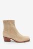 Nude Forever Comfort® Suede Western Ankle Boots, Regular/Wide Fit
