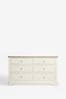 Chalk White Hampton Painted Oak Collection Luxe 6 Drawer Wide Chest of Drawers, 6 Drawer Wide