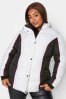 Yours Curve Black Colourblock Puffa Coat