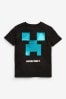 Black Licensed Minecraft Flippy Sequin T-Shirt by JuzsportsShops (4-14yrs)