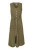 Barbour® Khaki Green Rutherglen Linen Mix Belted Midi Dress