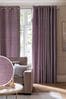 Mauve Purple Next Heavyweight Chenille Eyelet Lined Curtains