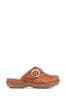 Pavers Tan Ladies Lightweight Leather Clogs