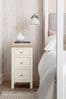 Chalk White Hampton Country Collection Luxe Painted Oak 3 Drawer Slim Bedside Table, 3 Drawer Slim