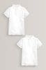 White Easy Fastening School Polo Shirts 2 Pack (3-12yrs)