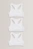 White 3 pack Racer Back Crop top (5-16yrs)