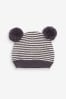 Brown Bear Double Pom Pom Knitted Baby Hat (0mths-2yrs)