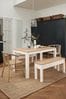 Classic Cream Malvern Oak Effect Dining Table and Bench Set