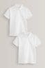White 2 Pack Cotton School Polo Shirts (3-16yrs), 2 Pack