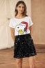White Christmas Snoopy Short Sleeve Top