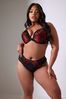 Yours Curve Red Thea Two Tone Lace Padded Bra