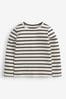 Black/White Stripe T-Shirt Cotton Rich Long Sleeve Rib T-Shirt (3mths-7yrs)