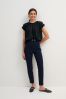 Black Elastic Back Skinny Zip Detail Trousers, Reg/Long/XL Tall