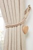 Set of 2 Natural Wooden Heart Curtain Tie Backs