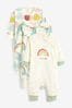 Cream 3 Pack Baby Sleepsuits (0mths-3yrs)