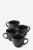 Black Bronx Set of 4 Cappuccino Mugs, Set of 4 Cappuccino