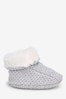 The Little Tailor Grey Knitted Plush Lined Booties