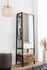 Dark Bronx Oak Effect Full Length Storage Mirror