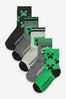 Minecraft Creeper License Character 5 Pack Cotton Rich Socks