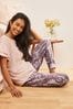Laura Ashley Wine Josette Print Cotton Jersey Pyjamas