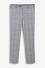 Grey Slim Fit Check Suit: Trousers with Motionflex Waistband