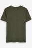 Dark Khaki Green Essential V-Neck T-Shirt, Regular