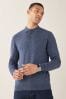 Blue Regular Knitted Long Sleeve Polo Shirt