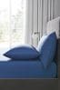 Blue Easy Care Polycotton Fitted Sheet, Fitted
