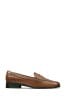 Clarks Tan Brown Leather Hamble Loafer Shoes