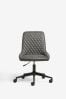 Monza Faux Leather Grey Hamilton Office Desk Chair with Black Base