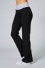 Black/Pink Pineapple Contrast Band Boot Cut Jersey Trousers