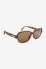 Tortoiseshell Brown Polarised Small Square Sunglasses