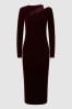 Reiss Berry Macey Velvet Cut-Out Midi Dress, Regular