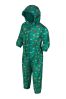Regatta Green Kid's Waterproof All-In-One Printed Puddlesuit