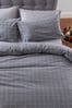 Silentnight Grey Brushed Cotton Check Duvet Cover and Pillowcase Set