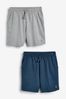 Blau/Grau - Leichte Jogging-Shorts im 2er-Pack