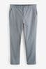 Blue Grey Stretch Chinos Trousers, Slim Fit
