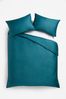 Dark Teal Blue Collection Luxe 400 Thread Count 100% Egyptian Cotton Sateen Duvet Cover And Pillowcase Set