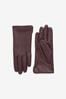 Berry Red Leather Gloves