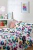 Ecru Rainbow Printed Polycotton Duvet Cover and Pillowcase Bedding