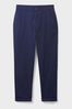 Crew Clothing Company Navy Blue Cotton Fitted Trousers
