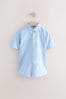 Blue Plain Short Sleeve Cotton Rich Oxford Shirt (3-16yrs)